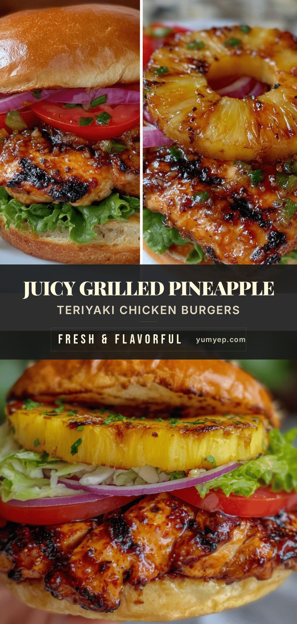 grilled pineapple teriyaki chicken burgers recipe