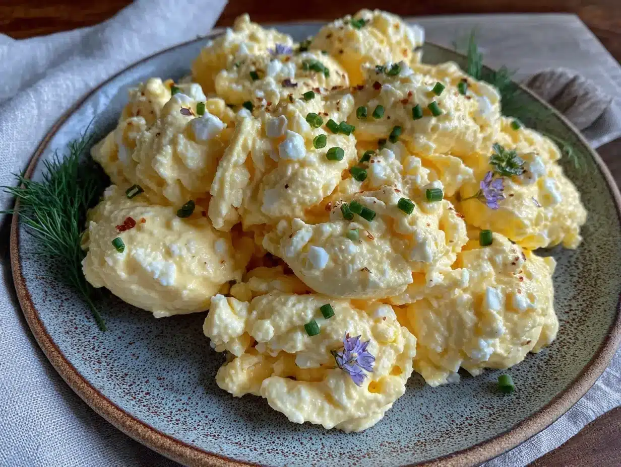 healthy high-protein cottage cheese scrambled eggs preparation steps
