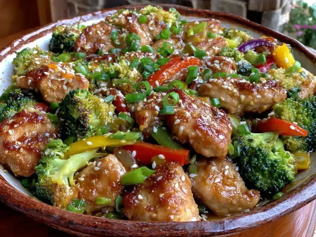 healthy low-glycemic chicken stir fry - featured image
