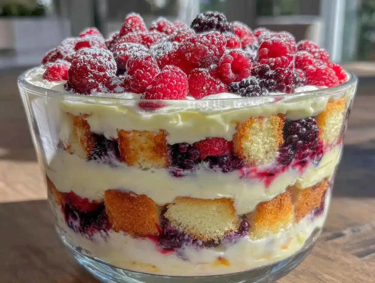 layered berry trifle preparation steps