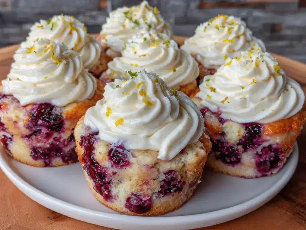 lemon blueberry cupcakes - featured image