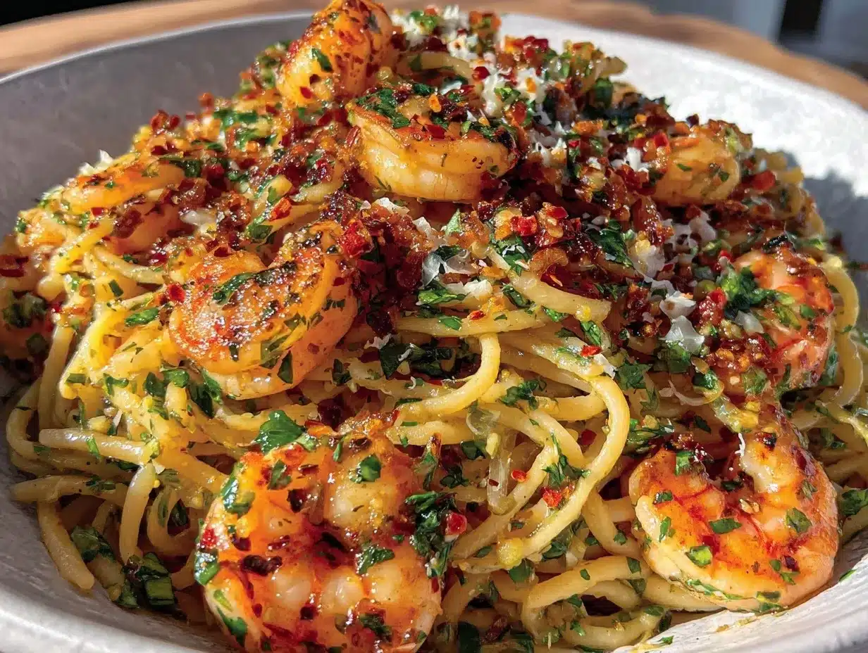 lemon garlic butter shrimp pasta preparation steps