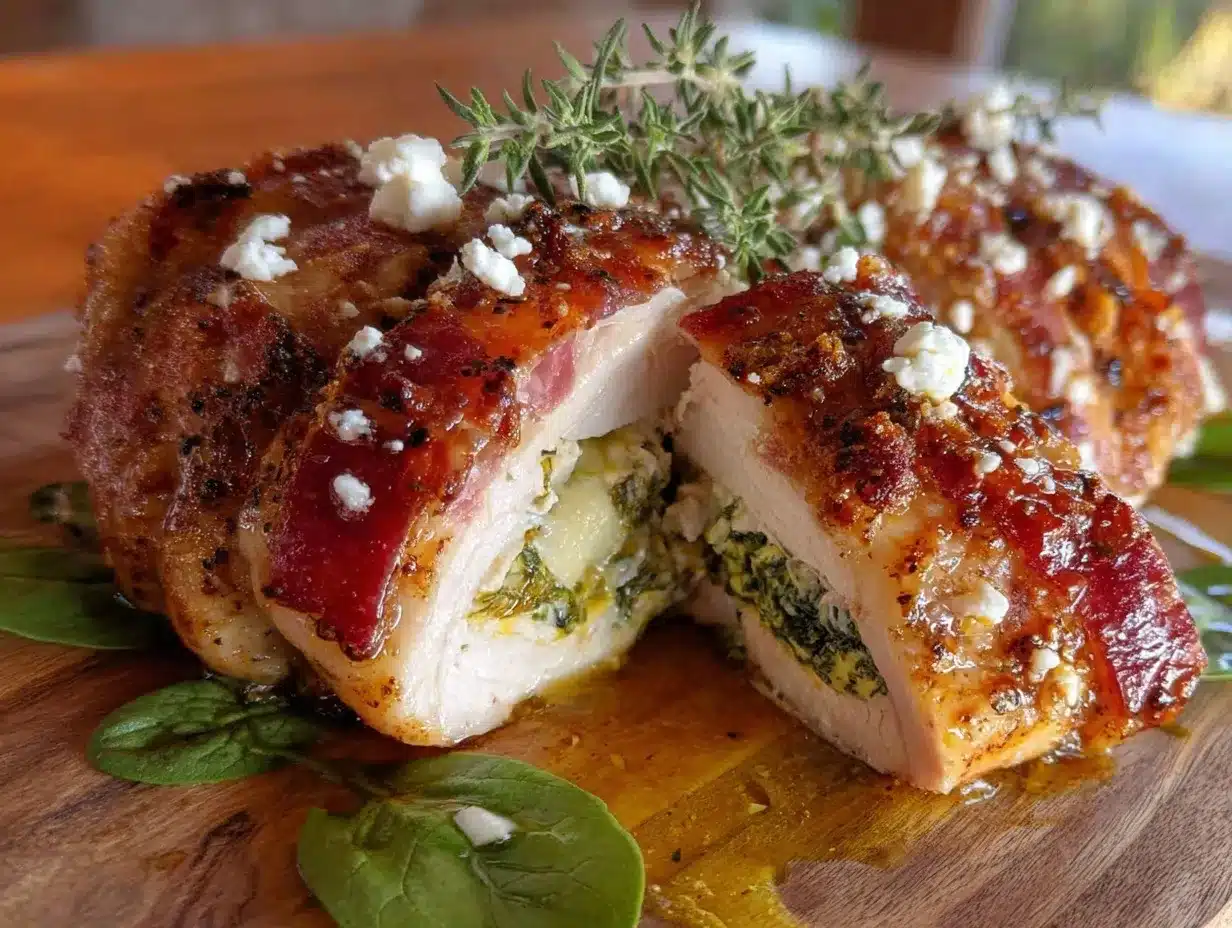 Mediterranean stuffed chicken breast preparation steps