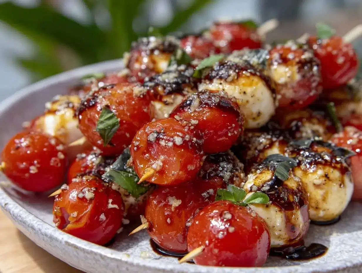 mini Caprese skewers preparation steps
