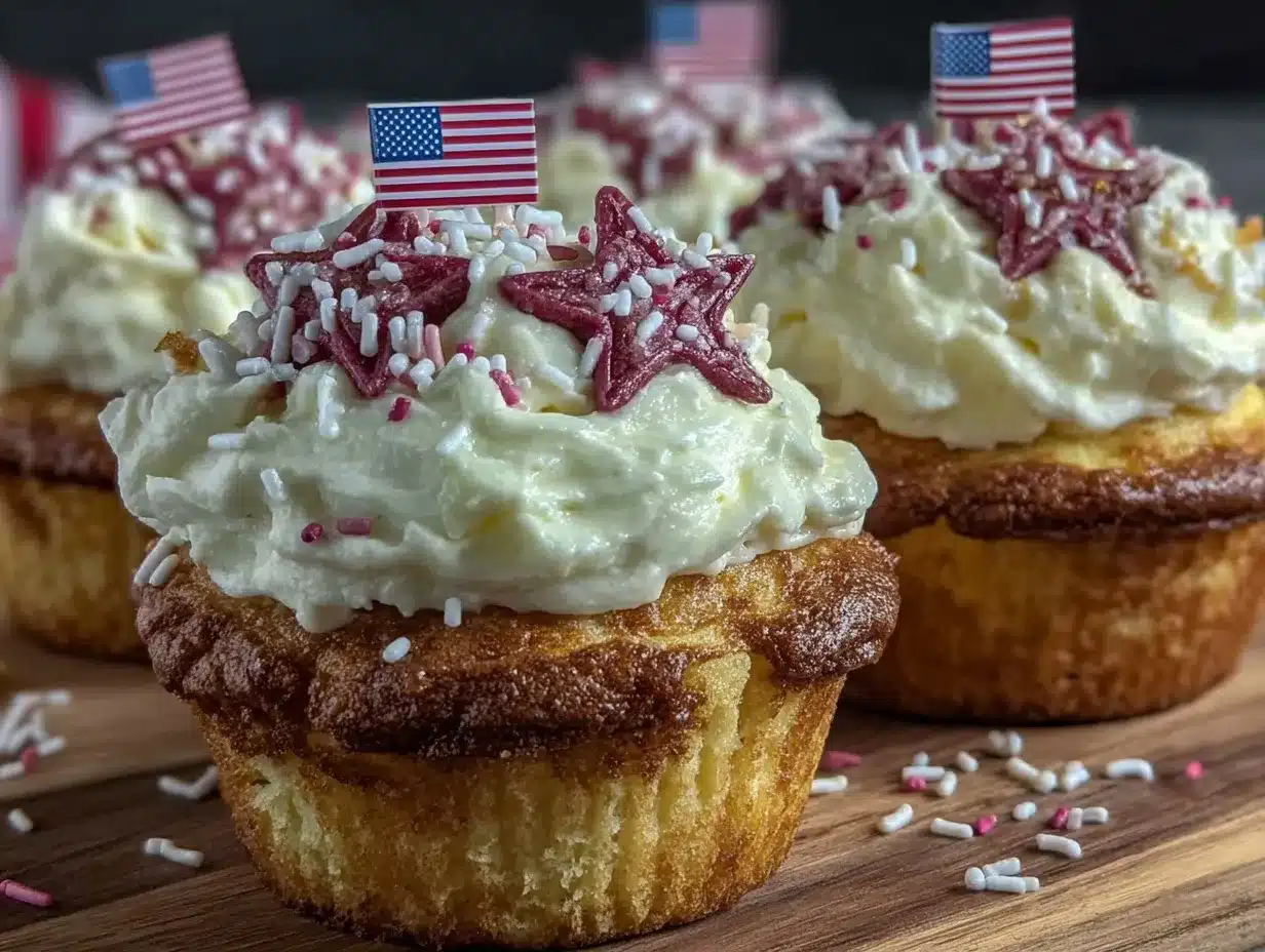 mini flag cupcakes preparation steps