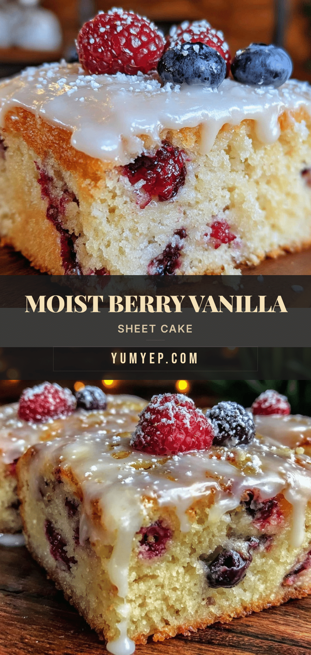 moist berry vanilla sheet cake recipe