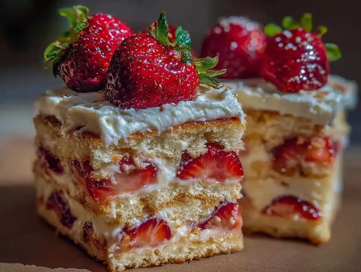 no bake strawberry shortcake icebox cake preparation steps