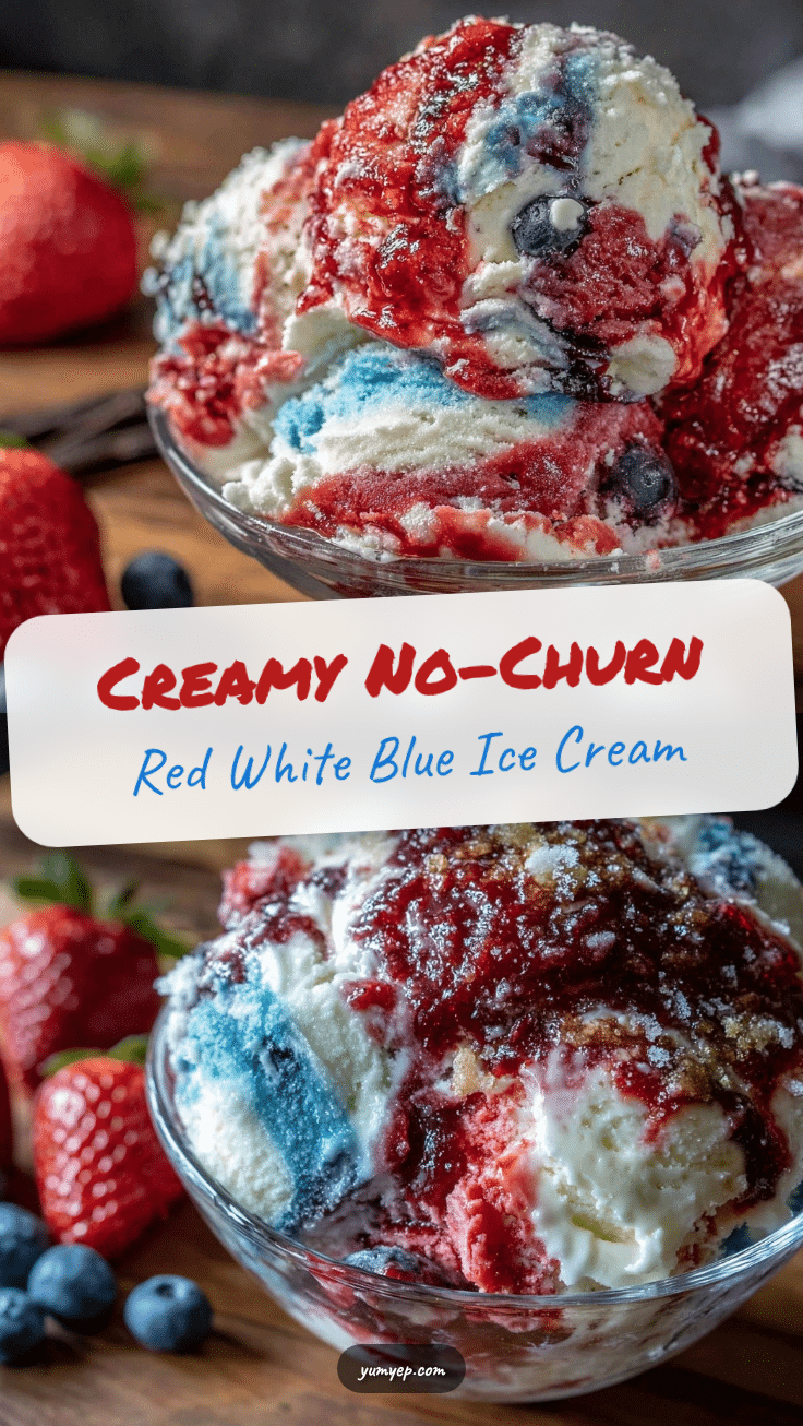 no-churn red white blue ice cream recipe