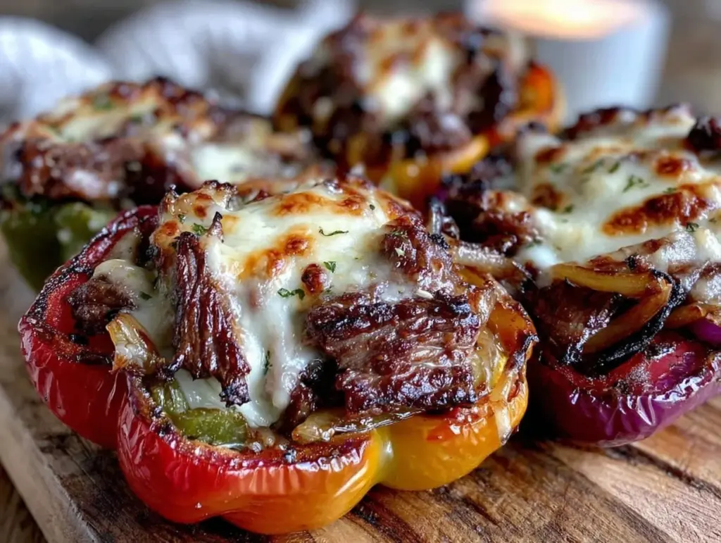 Philly cheesesteak stuffed peppers - featured image