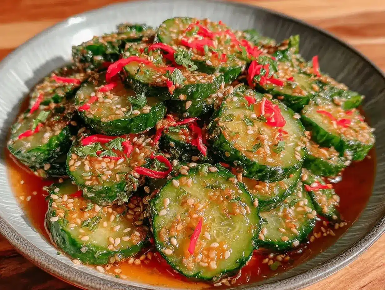 quick asian sesame cucumber salad preparation steps