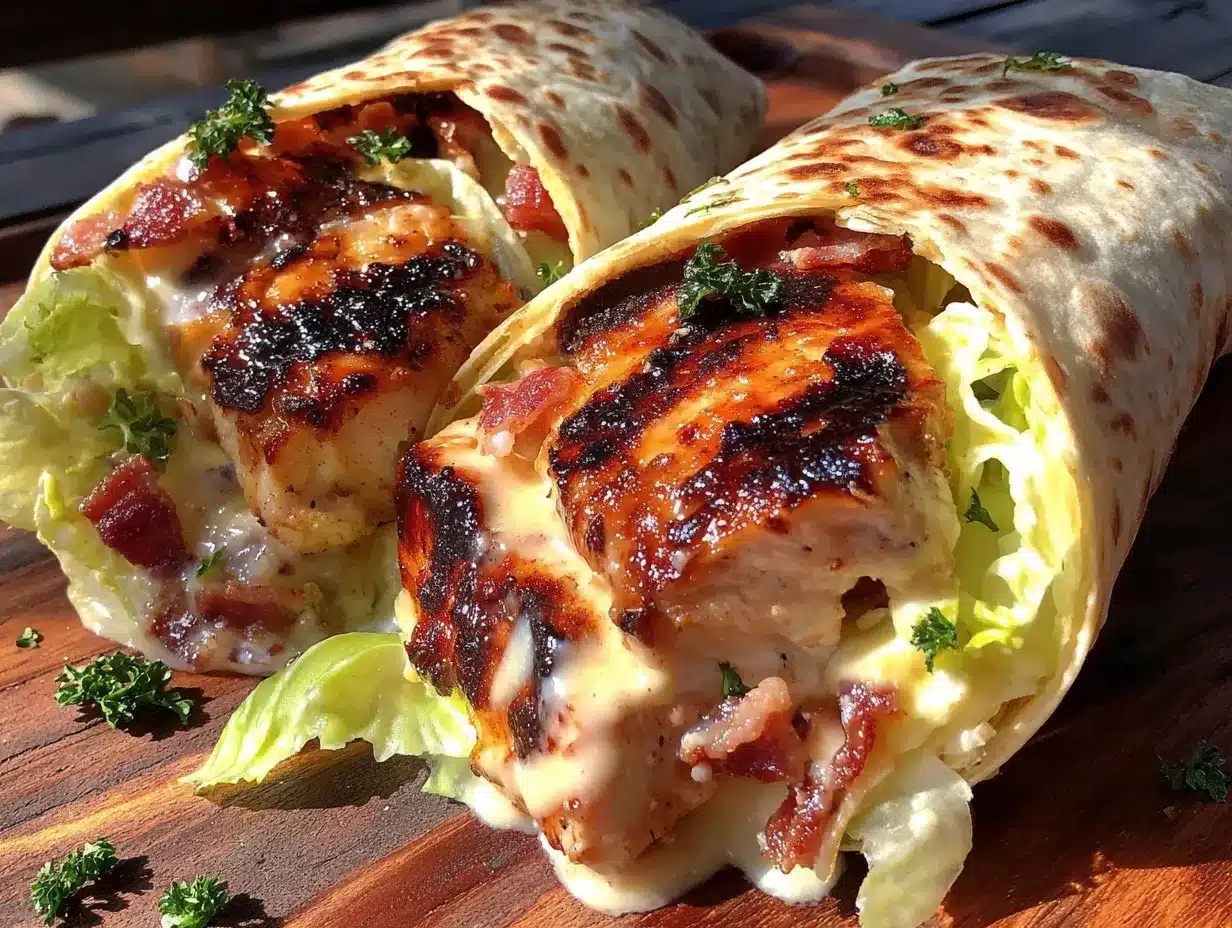 quick crispy grilled chicken caesar wraps preparation steps