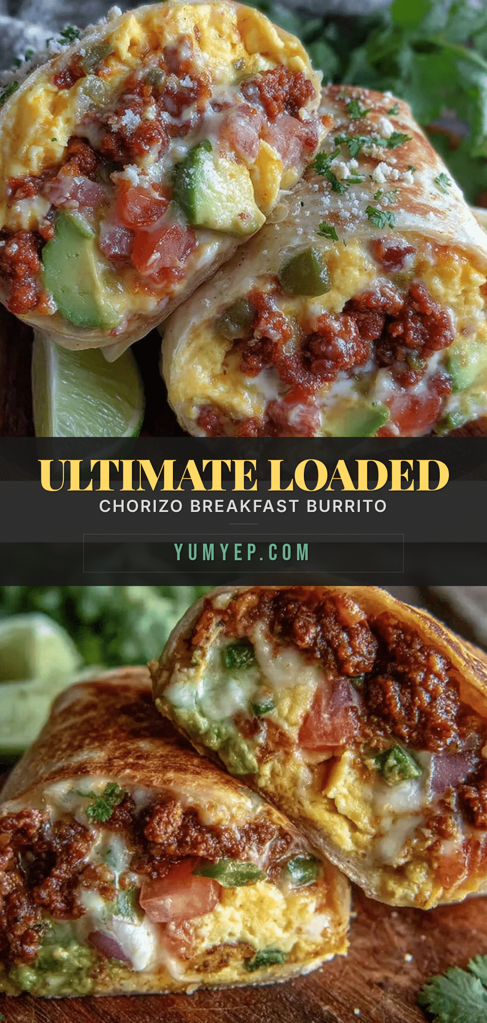 savory loaded breakfast burrito with chorizo and eggs recipe