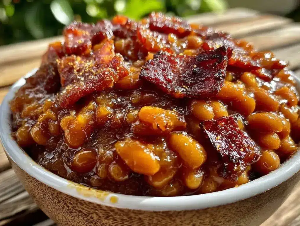 southern-style baked beans with bacon - featured image