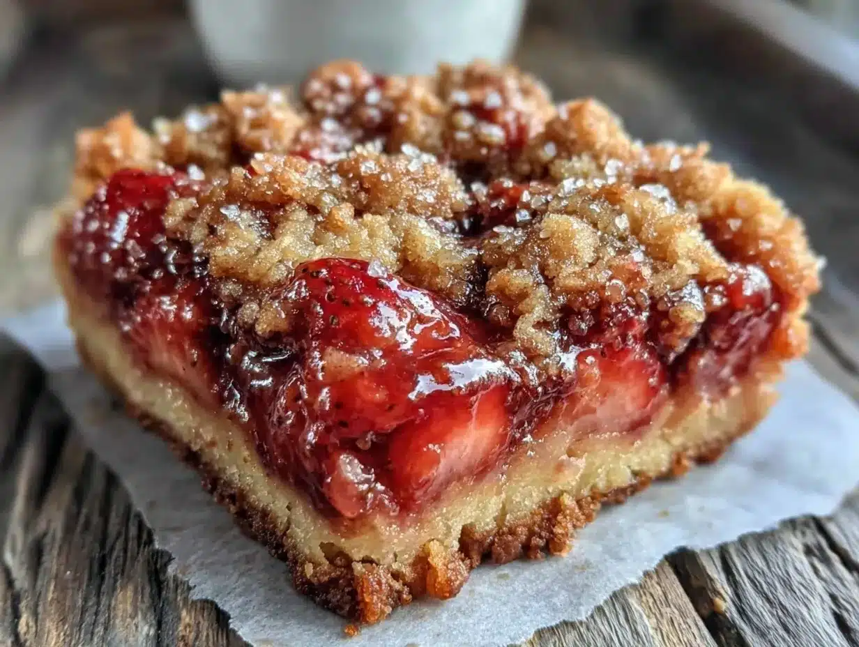 strawberry rhubarb crumble bars preparation steps