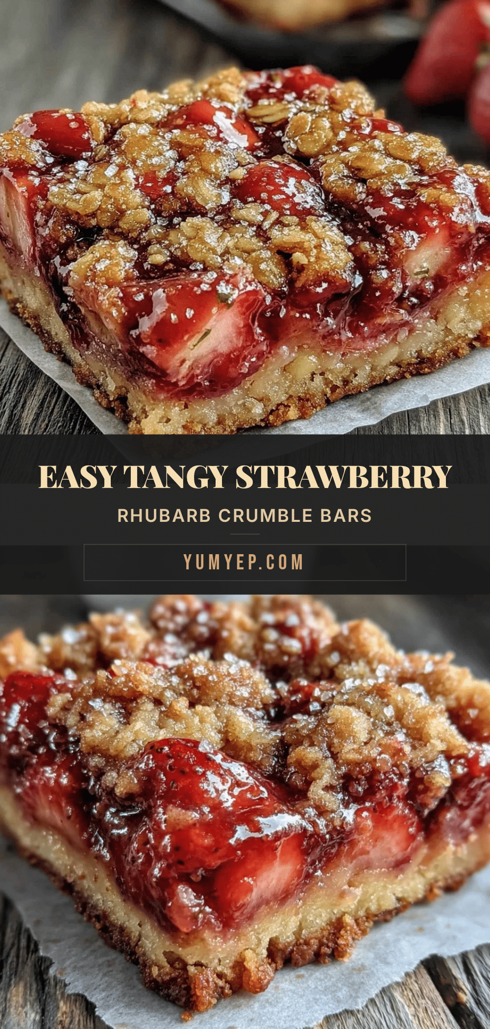 strawberry rhubarb crumble bars recipe
