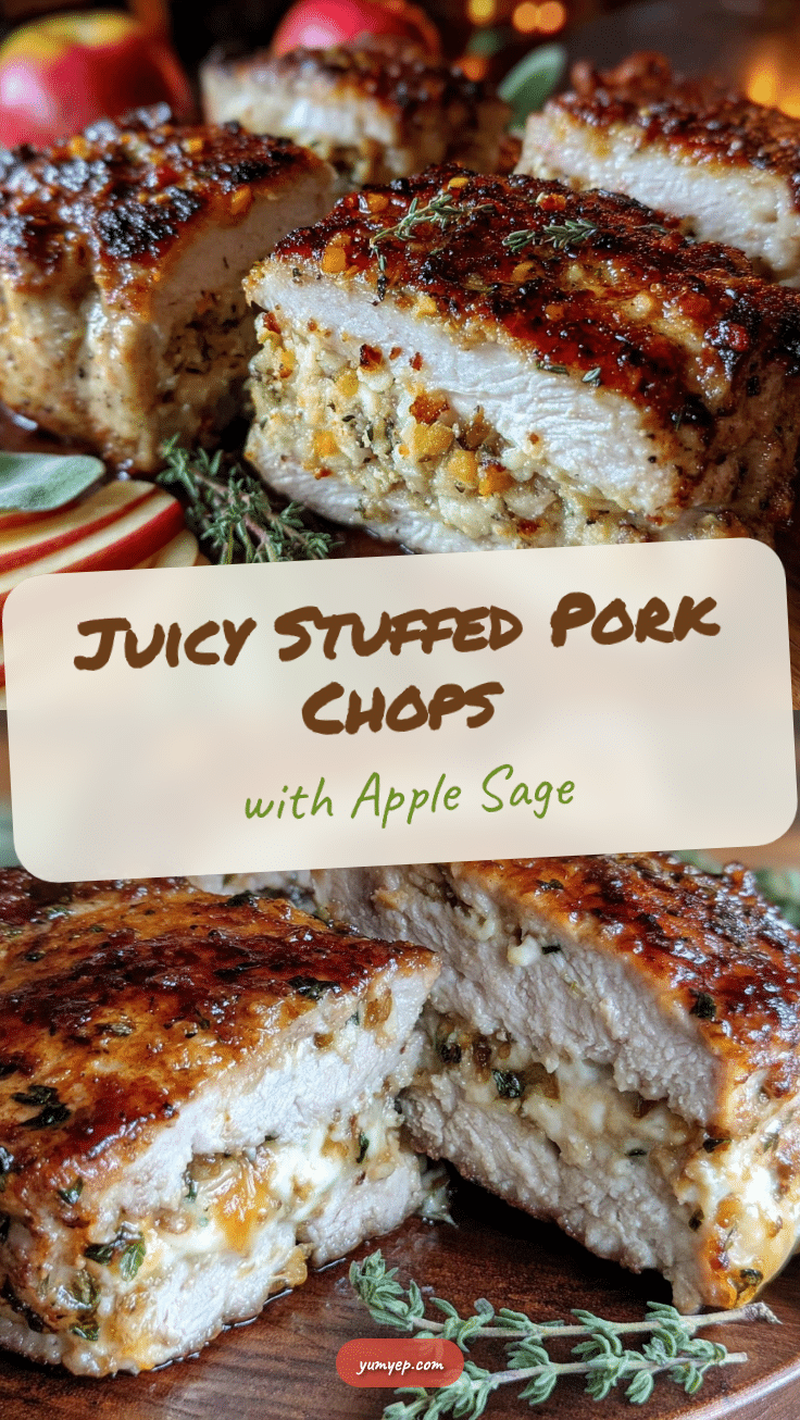 stuffed pork chops with apple and sage dressing recipe