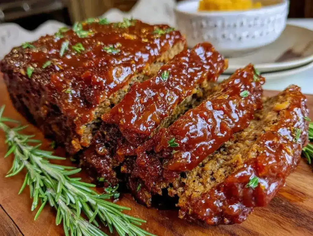 tender brown sugar glazed meatloaf - featured image