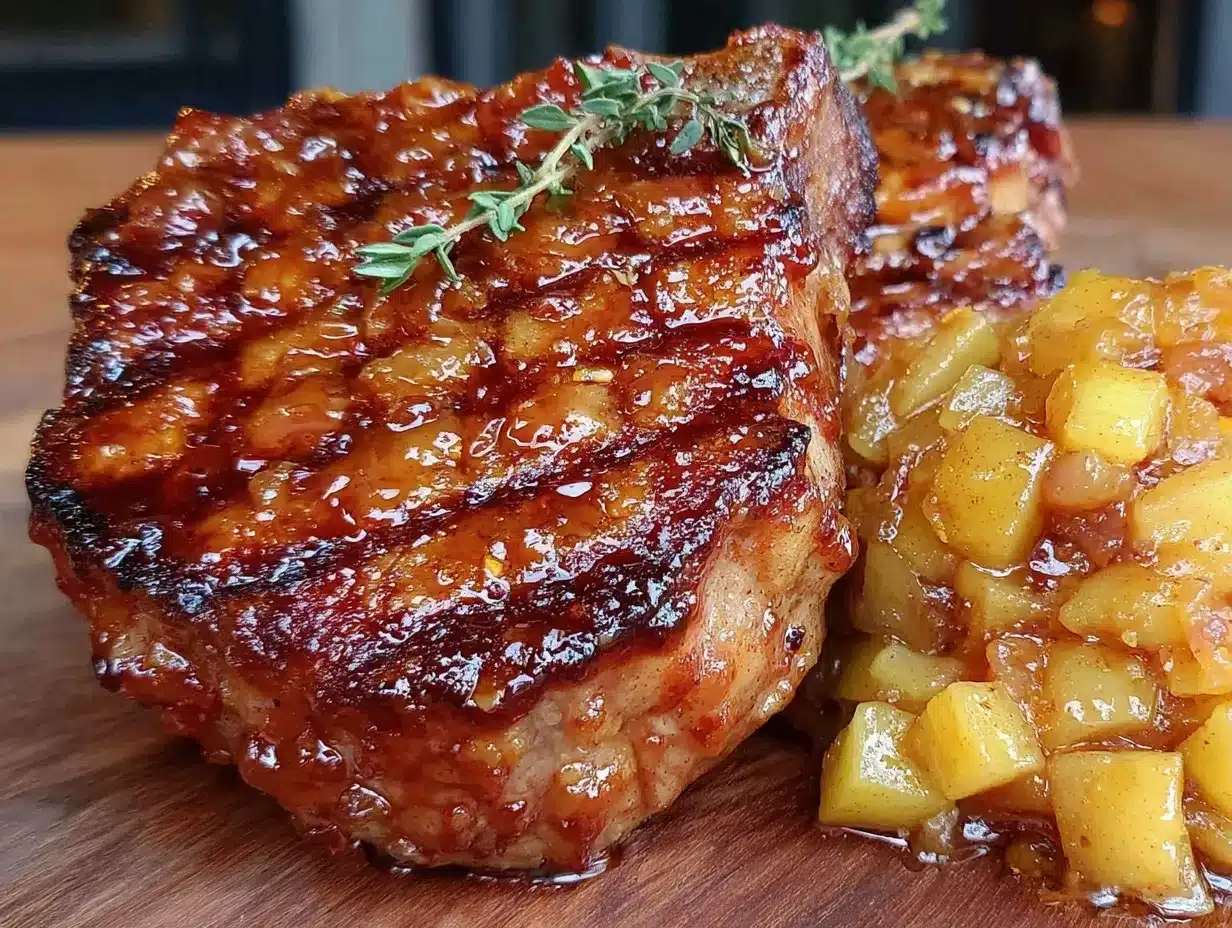 whiskey glazed pork chops preparation steps