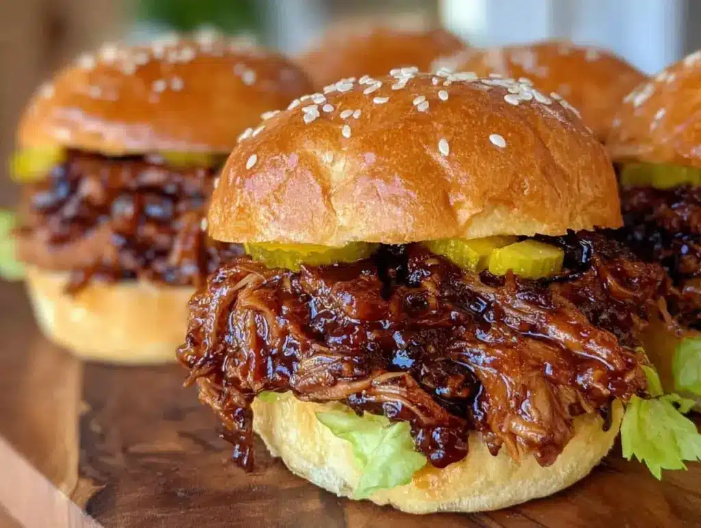 beer-braised pulled pork sandwiches - featured image