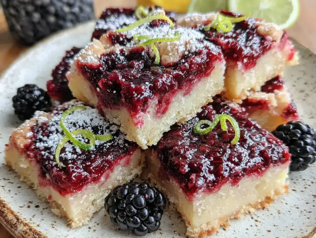 Black Raspberry Lemon Bars - featured image