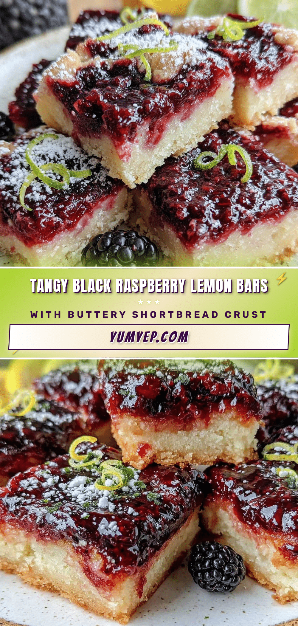 Black Raspberry Lemon Bars recipe