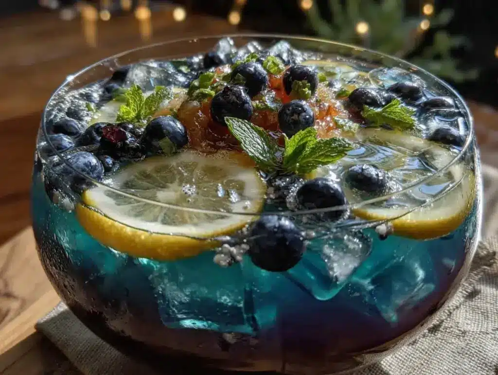blue raspberry vodka lemonade punch - featured image