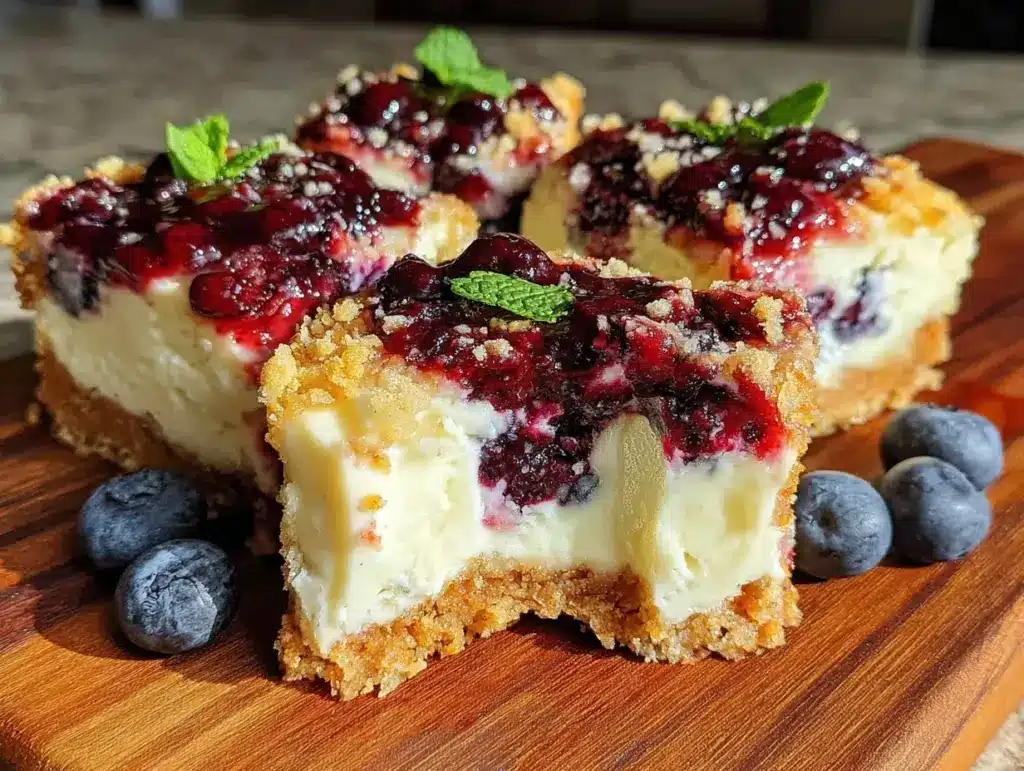 blueberry cheesecake bars - featured image