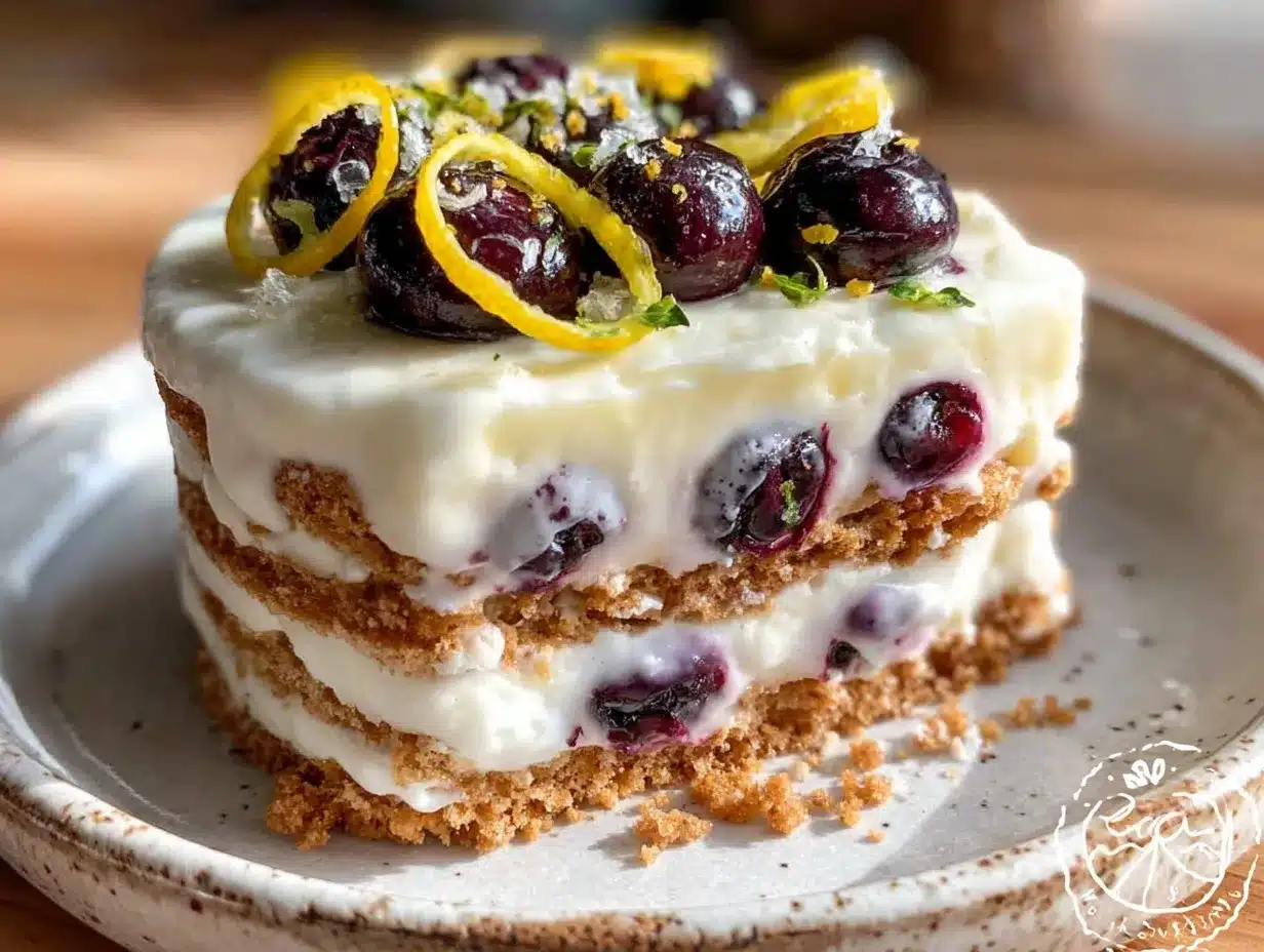 blueberry lemon icebox cake preparation steps