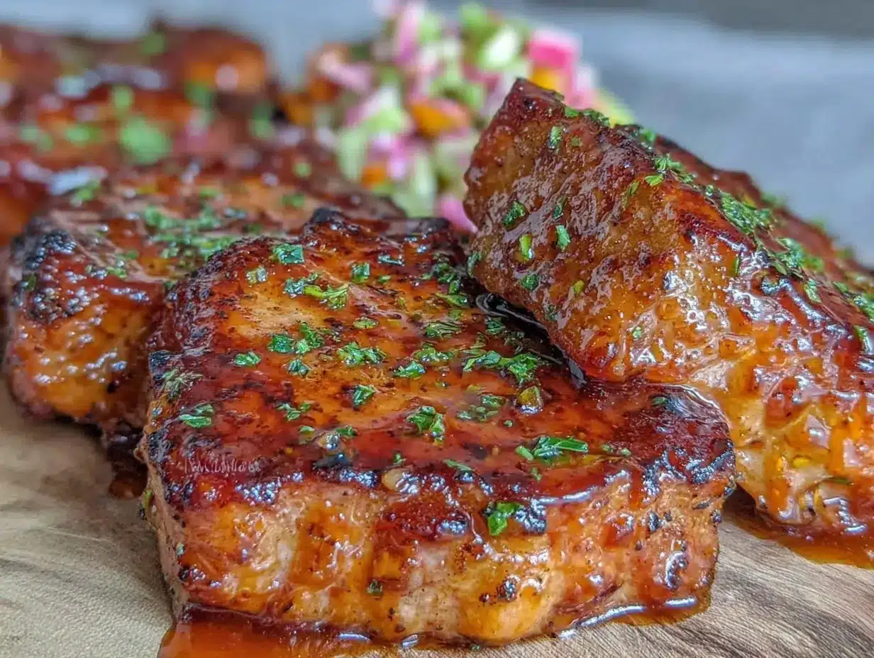 bourbon glazed pork chops preparation steps