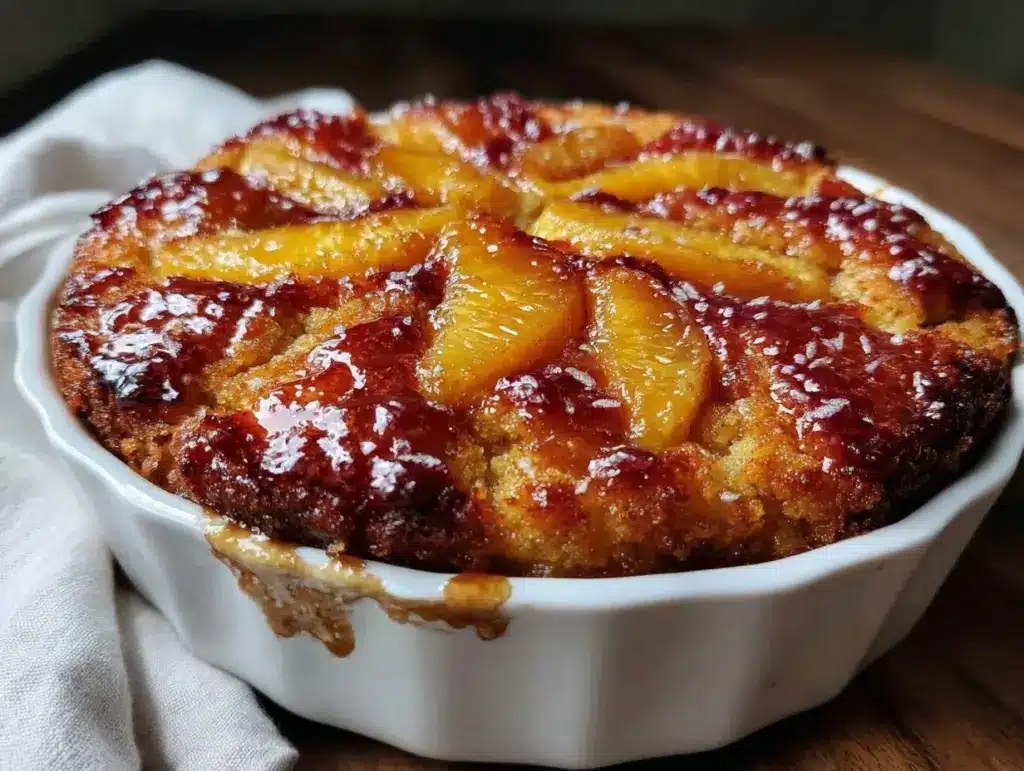 brown sugar bourbon peach cobbler - featured image
