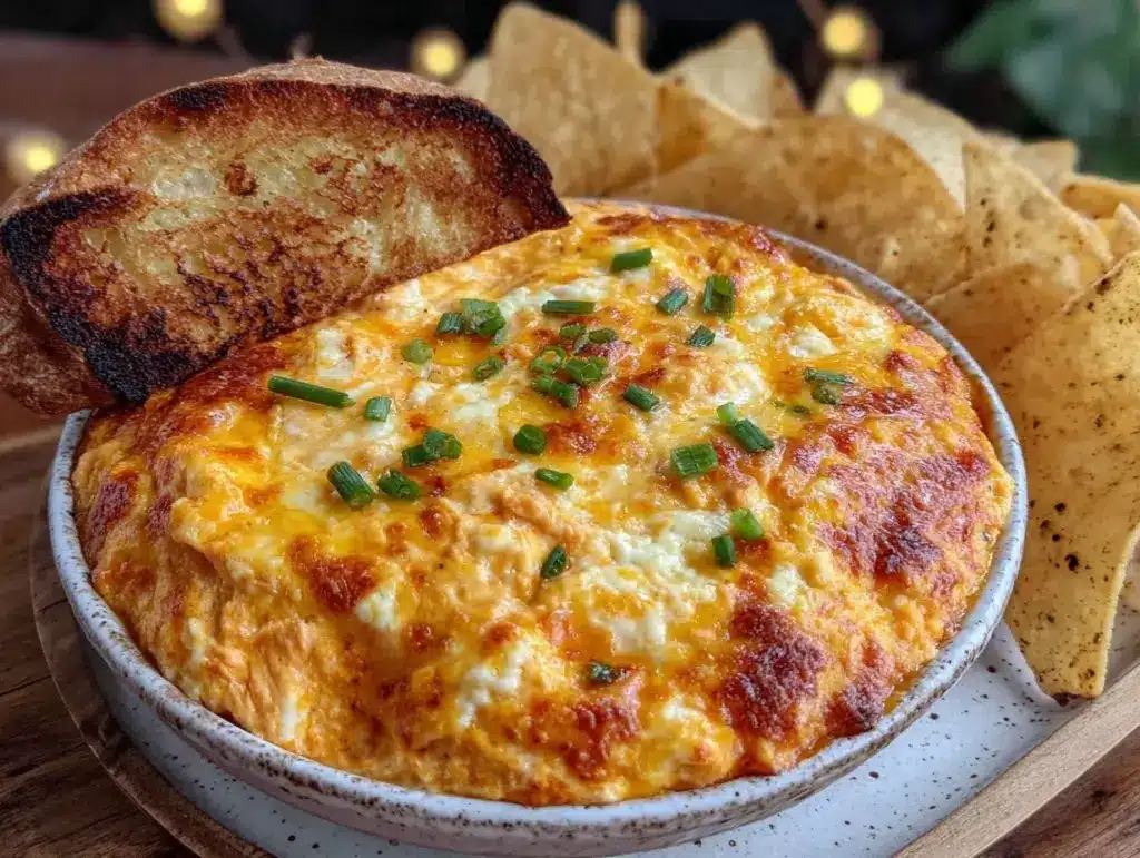 creamy buffalo chicken dip - featured image