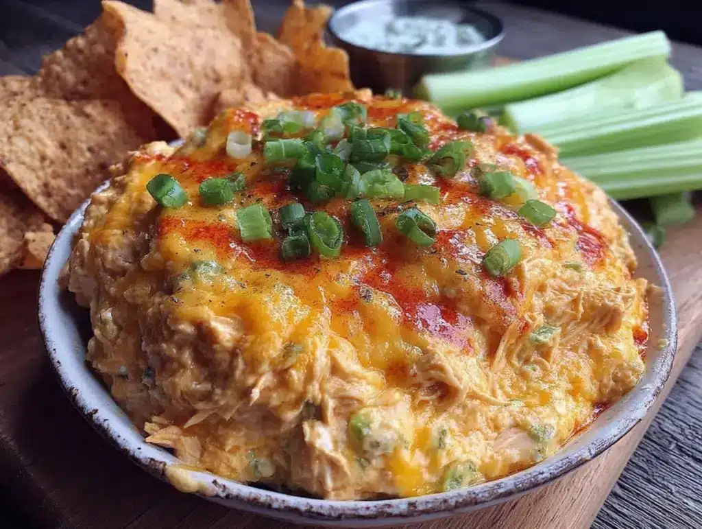 creamy buffalo chicken dip - featured image
