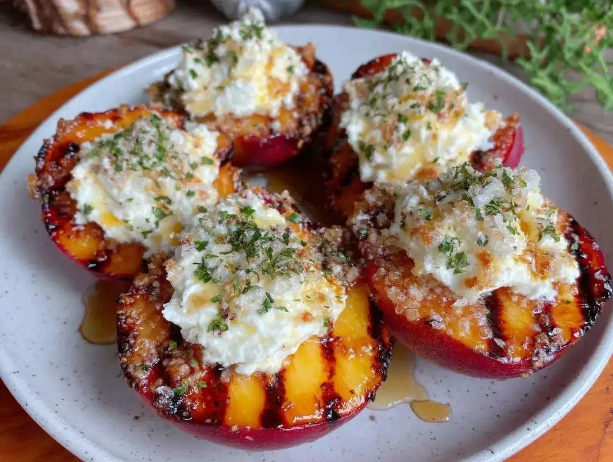 creamy grilled peaches preparation steps