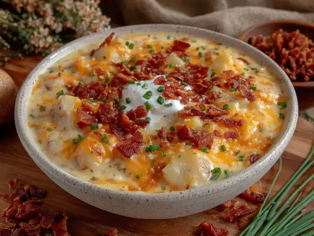 creamy loaded baked potato soup - featured image