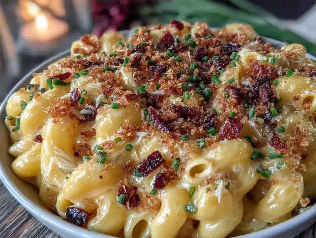 creamy loaded smoked gouda mac and cheese - featured image