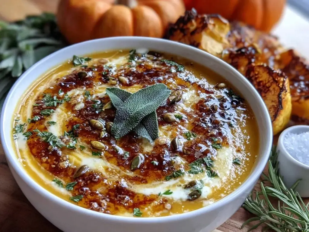 creamy roasted butternut squash soup - featured image
