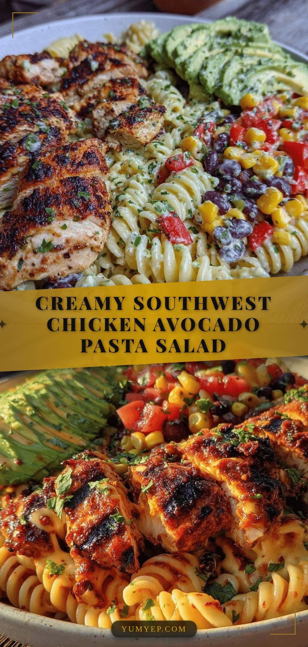 creamy southwest chicken avocado pasta salad recipe
