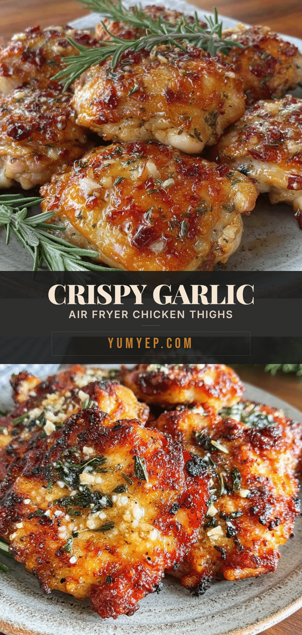 crispy air fryer chicken thighs garlic recipe