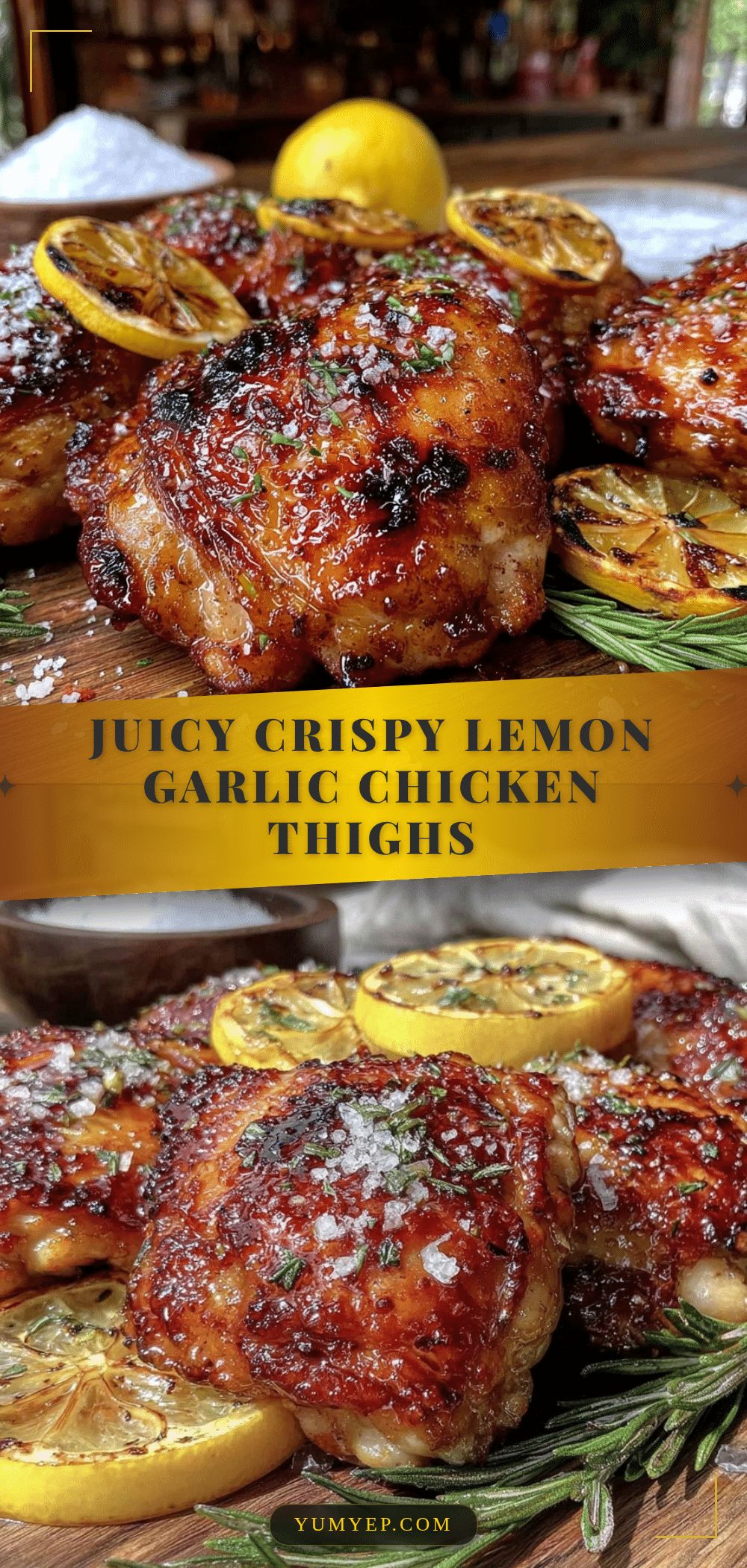 crispy lemon garlic grilled chicken thighs recipe