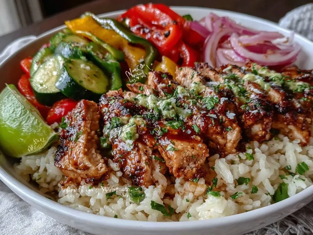 easy chicken fajita bowl - featured image