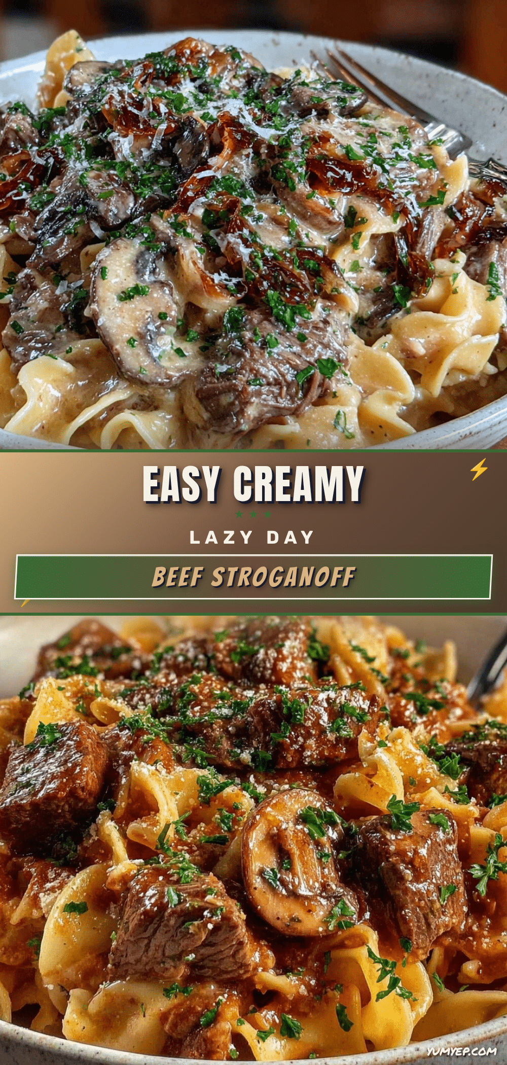 easy creamy lazy day crockpot beef stroganoff recipe
