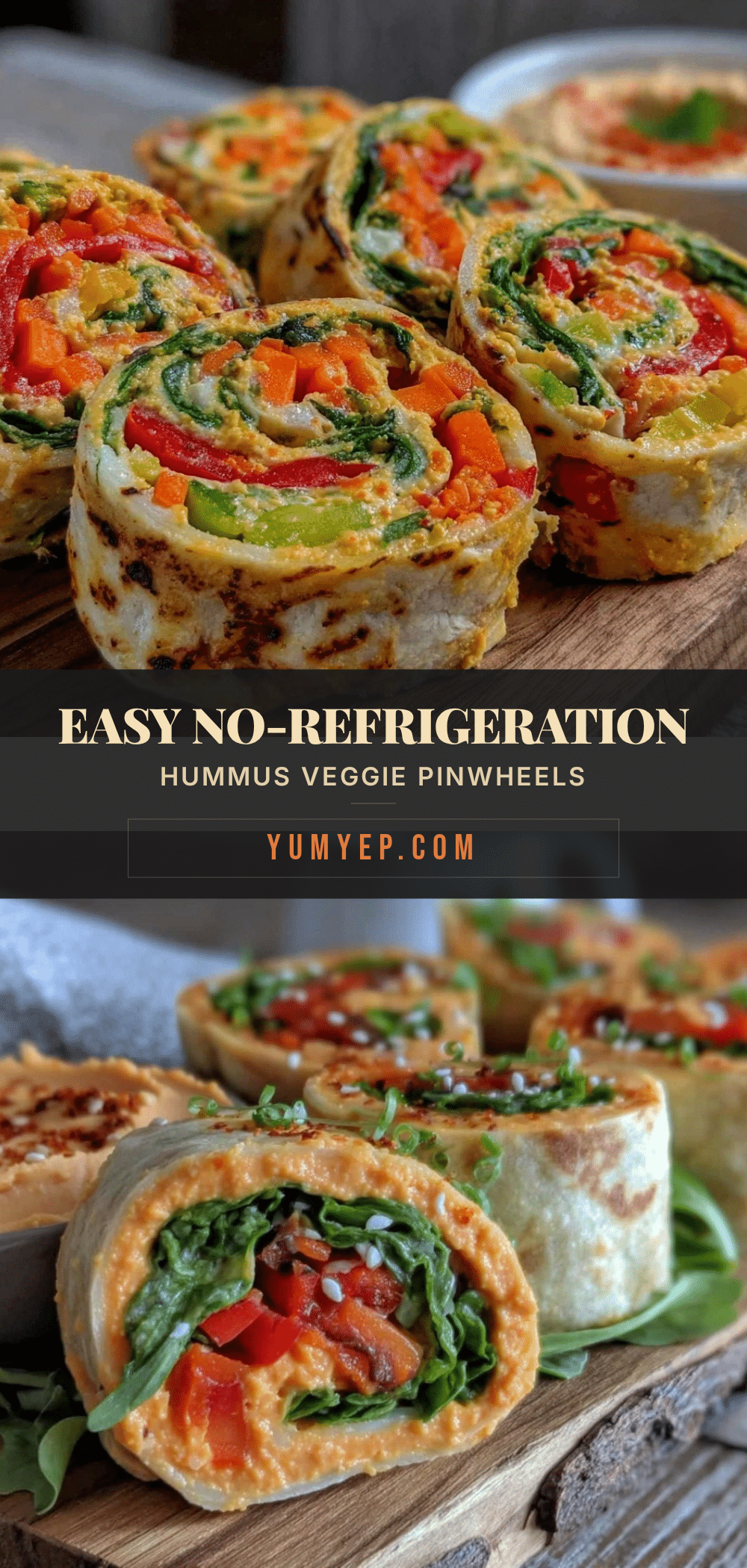 easy hummus veggie pinwheels recipe