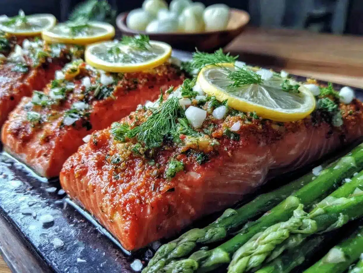 easy sheet pan lemon-herb salmon preparation steps