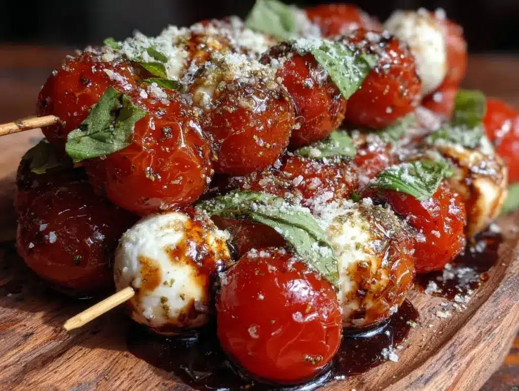 fresh caprese skewers - featured image