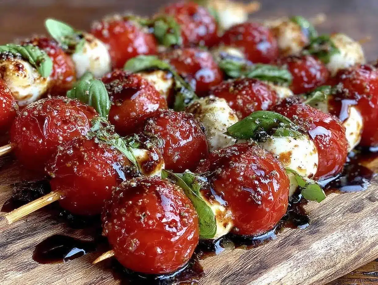 fresh caprese skewers preparation steps