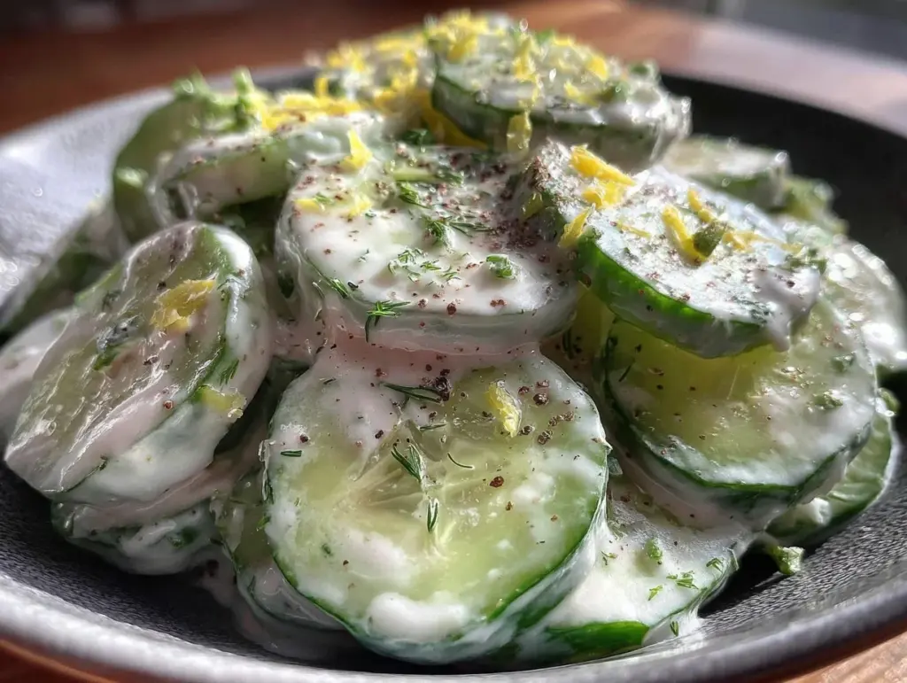 fresh cucumber dill salad - featured image