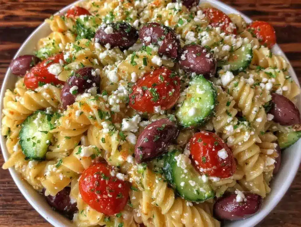 Fresh Greek Pasta Salad - featured image