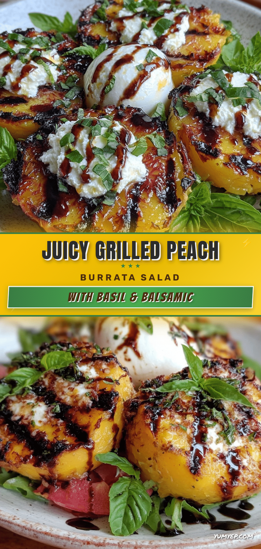 fresh grilled peach burrata salad recipe