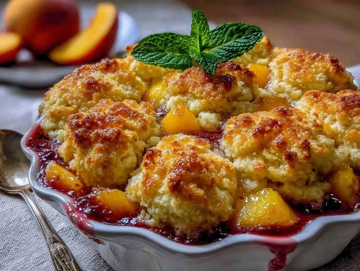 fresh peach cobbler - featured image