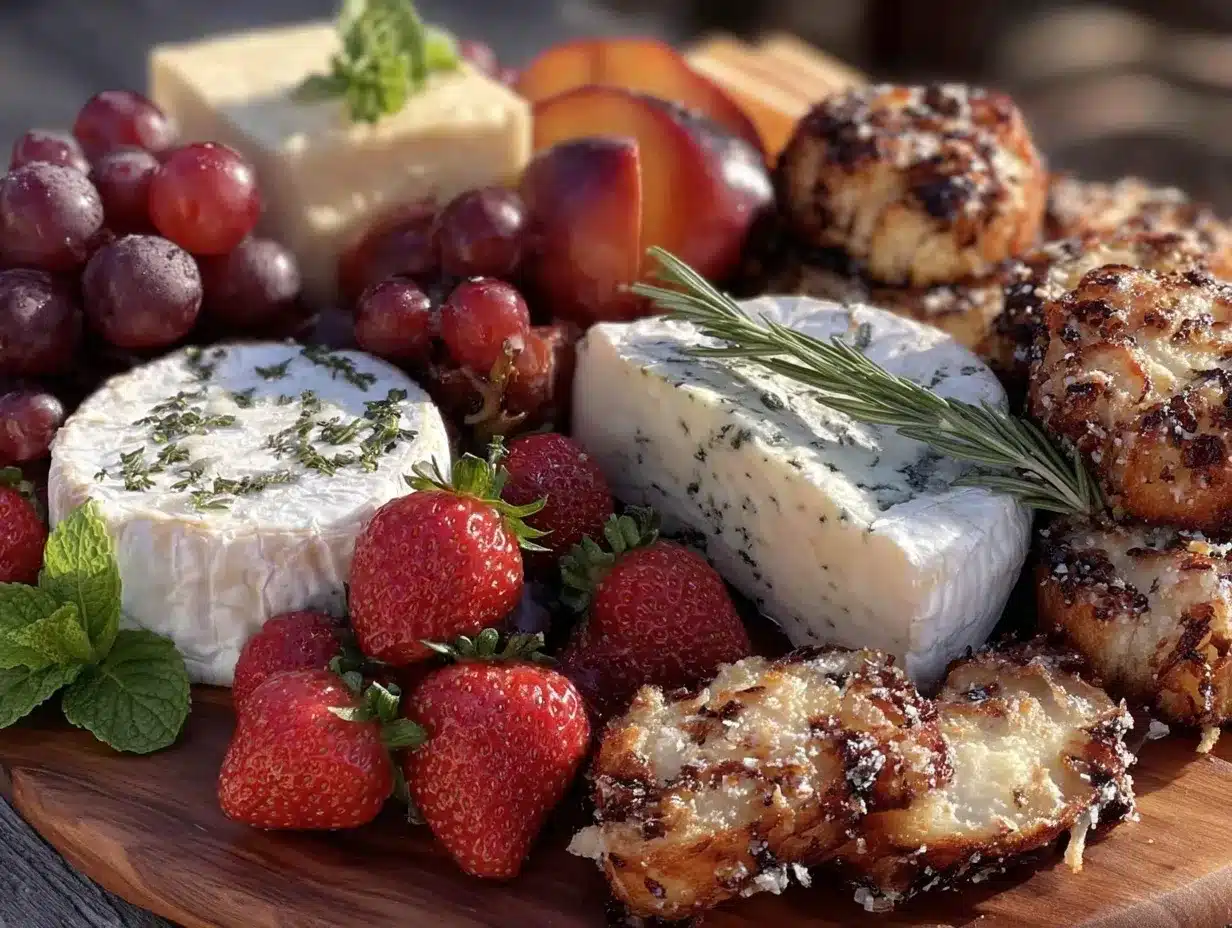 fresh summer fruit and cheese grazing board preparation steps